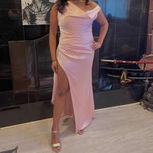 Elegant Pink Off-Shoulder Dress